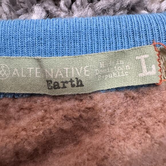 Alternative Earth Women's Sweater Size Large Long Sleeve Knit Blue Orange - Picture 3 of 6